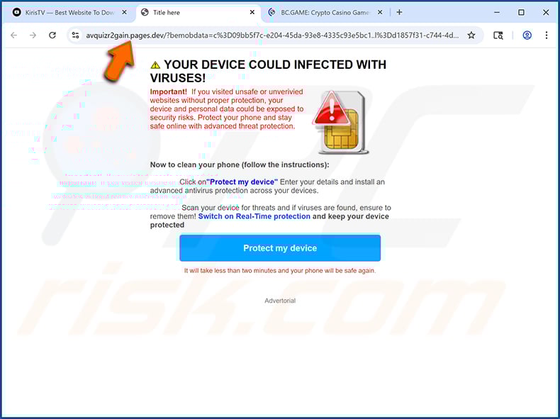 Your Device Could Infected With Viruses! scam