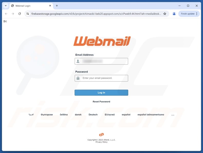 Your Email Has Stopped Working scam email promoted phishing site