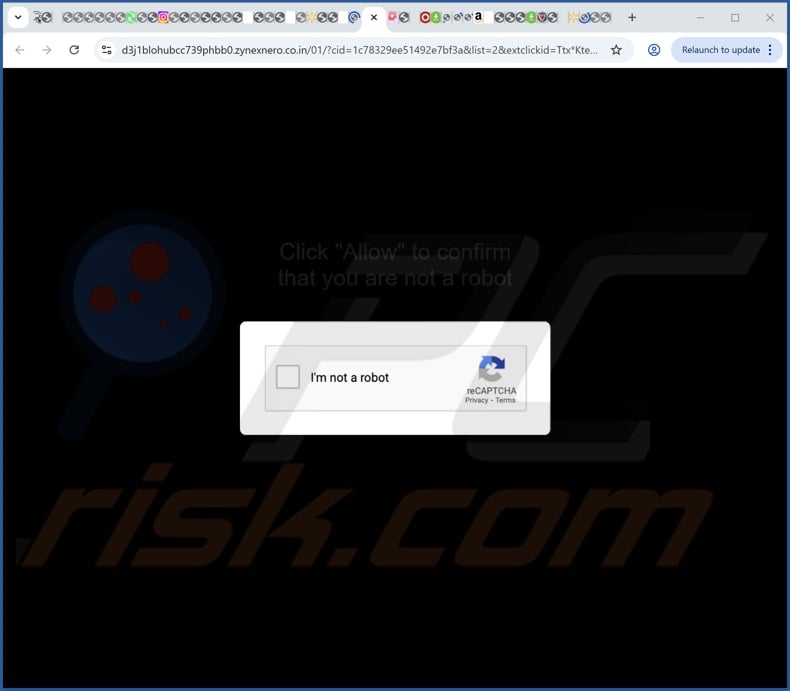 zynexnero.co[.]in pop-up redirects