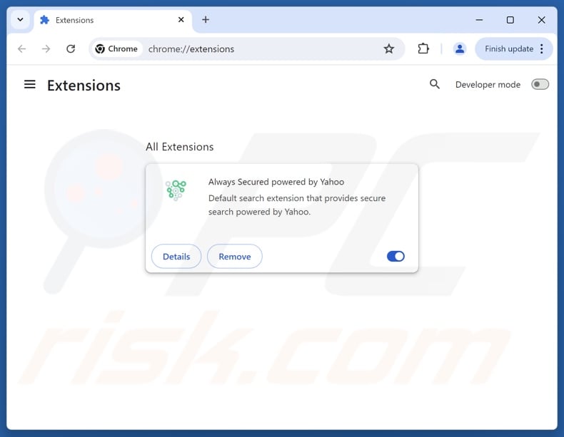 Removing alwayssecuredsearch.com related Google Chrome extensions