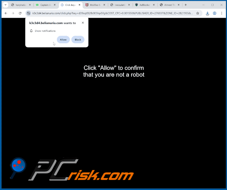 belianuria[.]com website appearance (GIF)