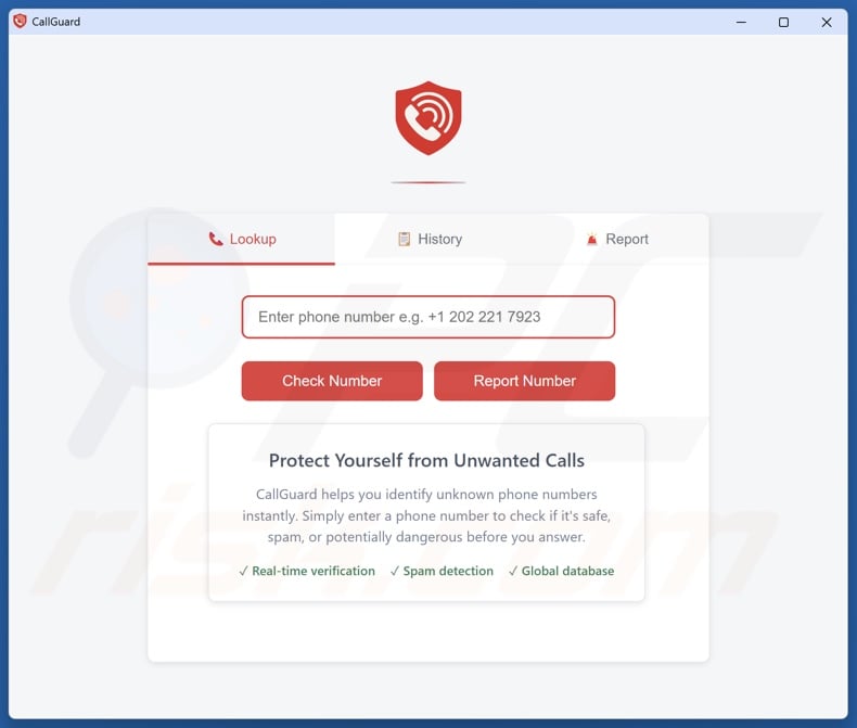 CallGuard unwanted application