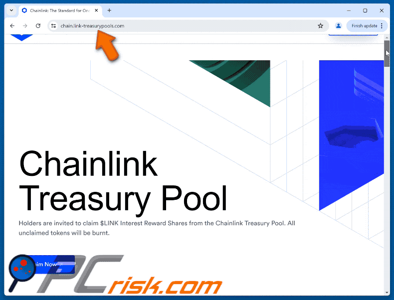 Appearance of Chainlink Treasury Pool scam