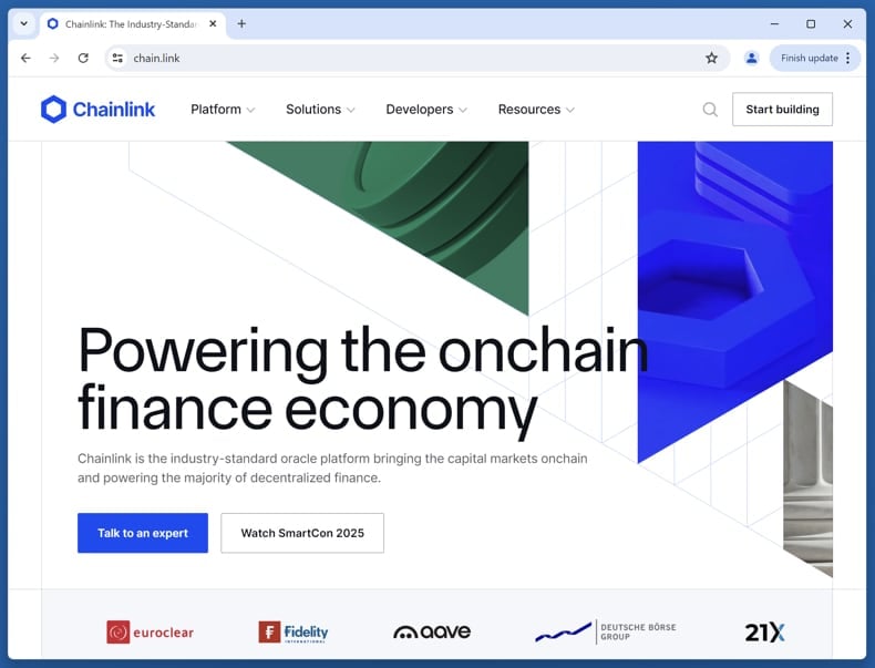 Chainlink Treasury Pool Scam real website (chain.link)