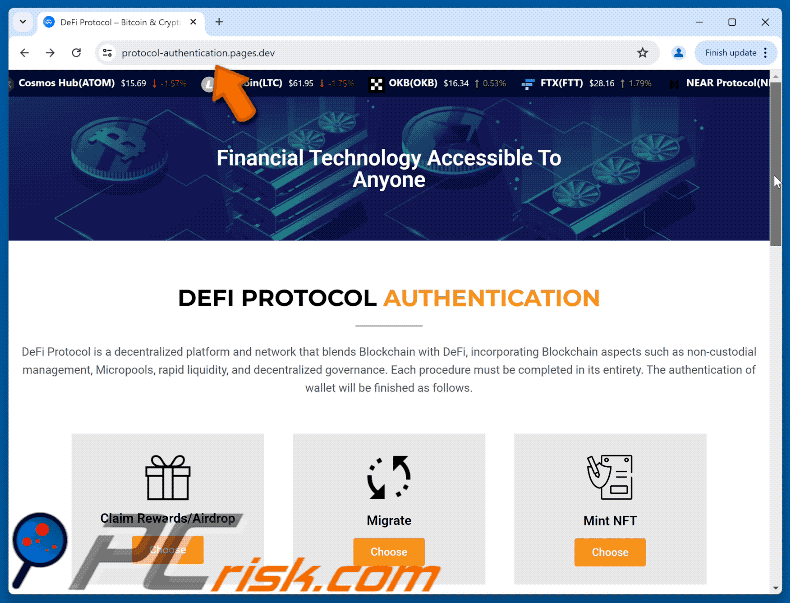 Appearance of DeFi Protocol Authentication scam