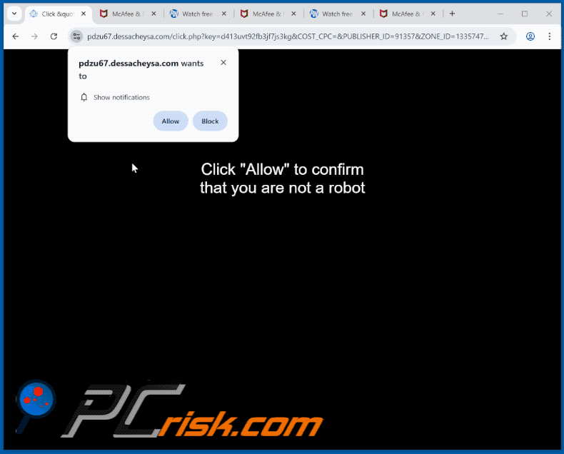 dessacheysa[.]com website appearance (GIF)