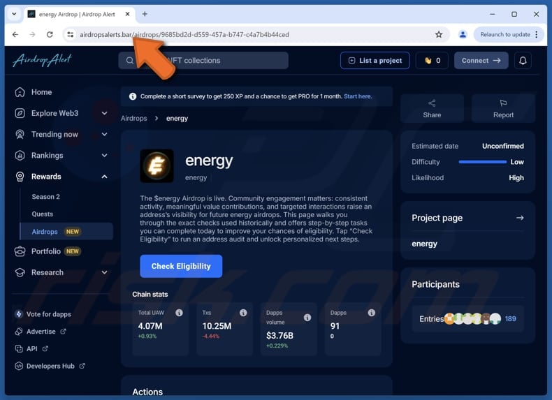 $energy Airdrop scam