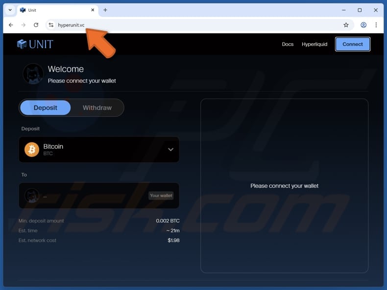 Fake HyperUnit website scam