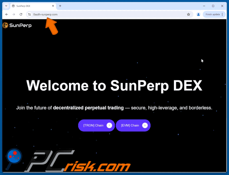 Appearance of the fake SunPerp website (GIF)