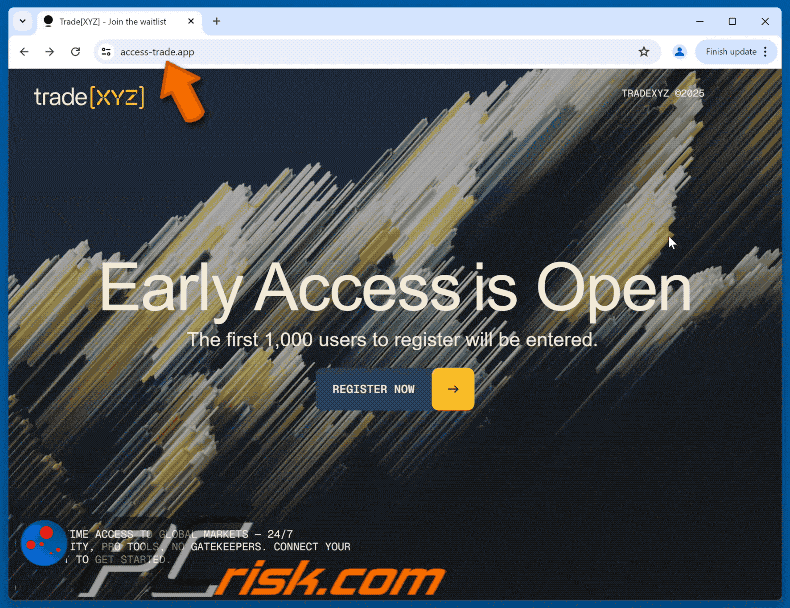 Appearance of Fake Trade[XYZ] Website scam