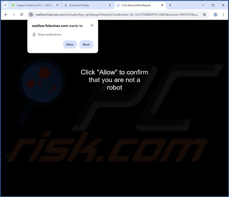 folacines[.]com pop-up redirects