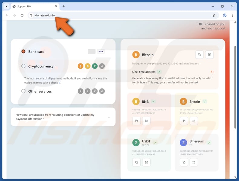 Food For The Poor Email Scam website used to steal cryptocurrency
