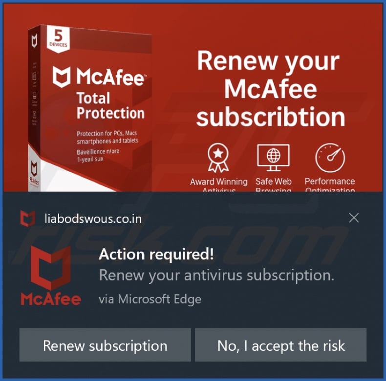 Ad delivered by the liabodswous.co[.]in webpage