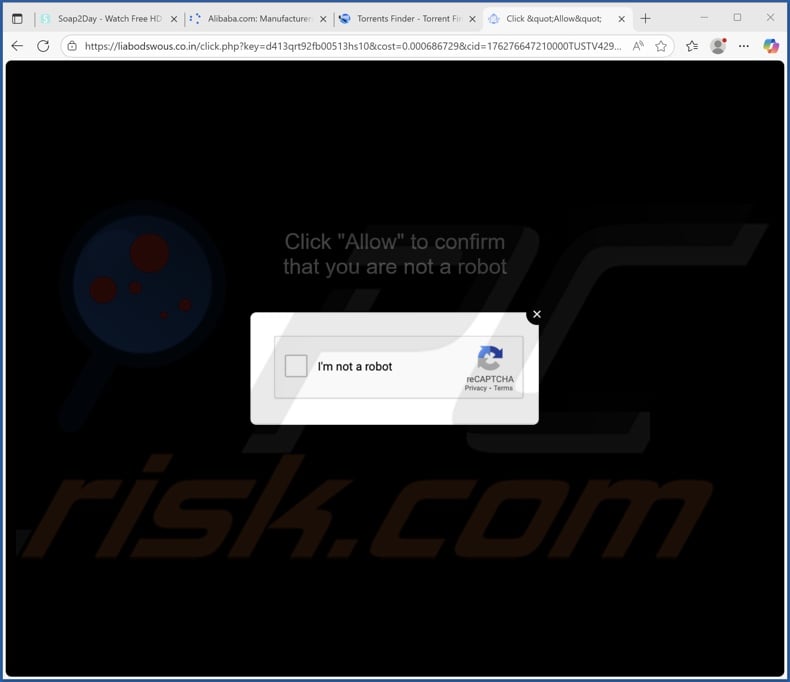 liabodswous.co[.]in pop-up redirects