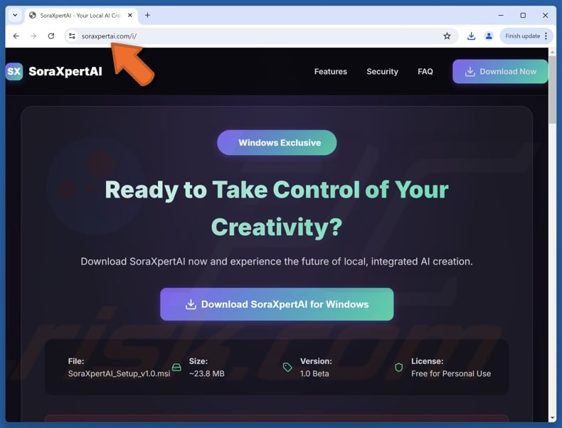Website used to promote LogMeIn (under the guise of a Sora variant)