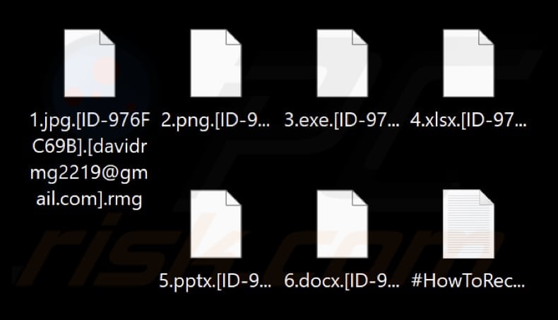 Files encrypted by Lord ransomware (.rmg extension)