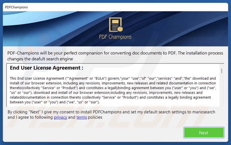 PDF Champions installation setup