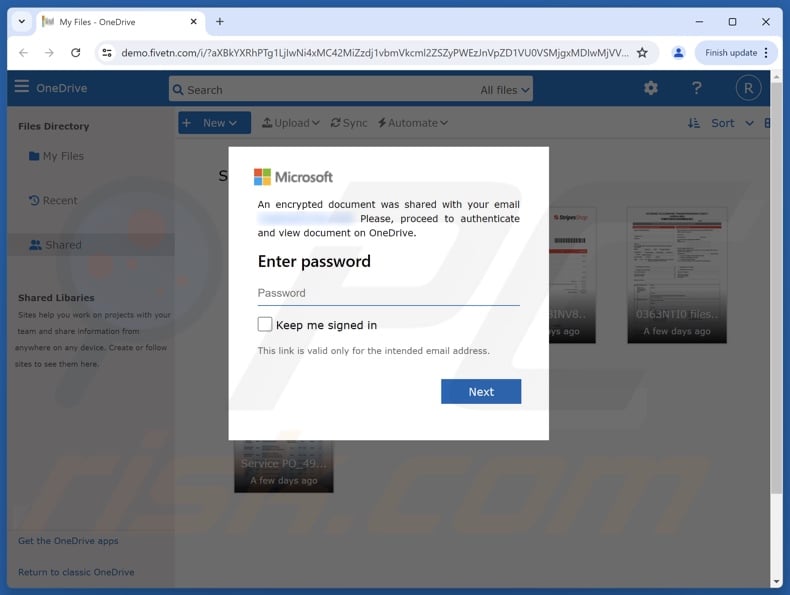 Mediterranean Shipping Company scam email promoted phishing site