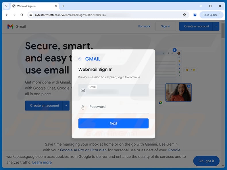 Phishing site promoted via Messages Delivery Failure email scam (2025-11-11)