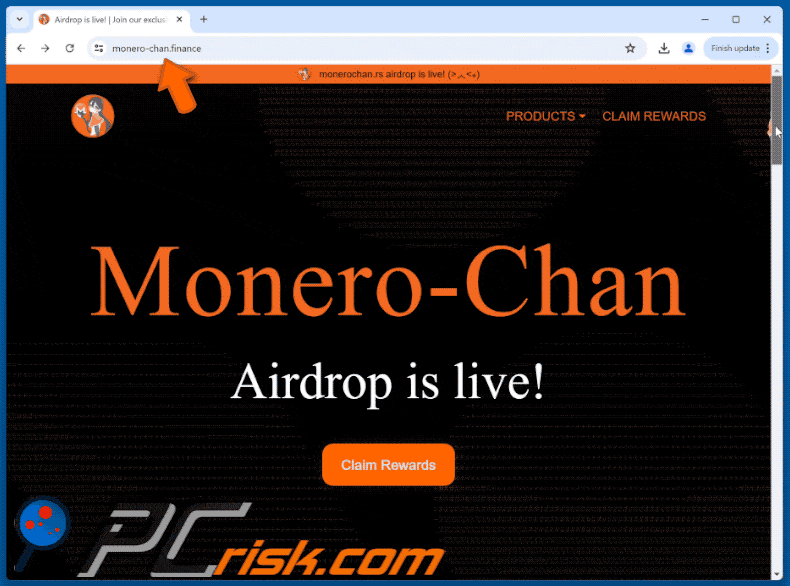 Appearance of Monero-Chan Airdrop scam