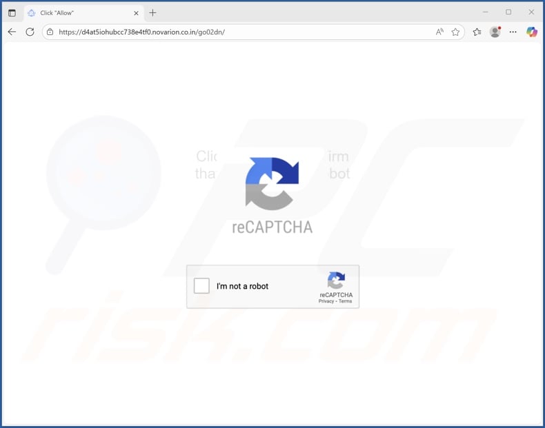 novarion.co[.]in pop-up redirects