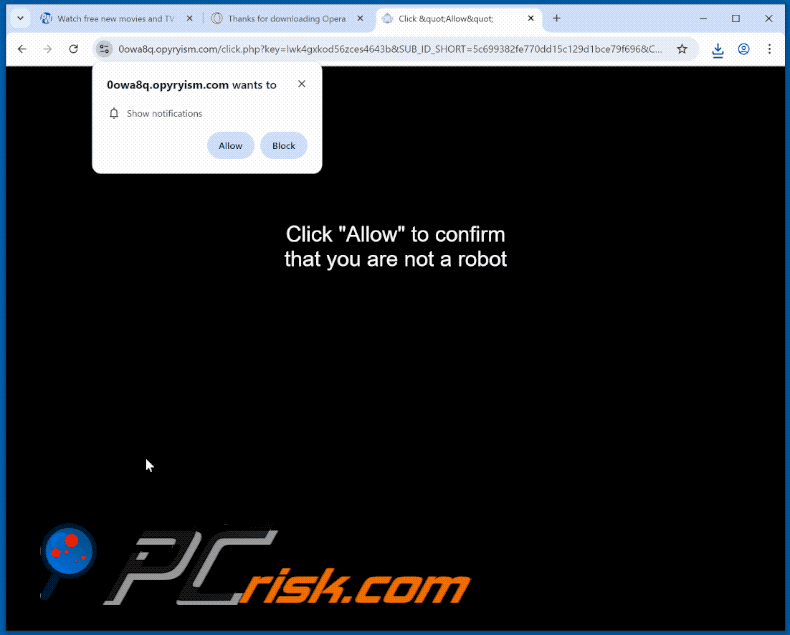 opyryism[.]com website appearance (GIF)