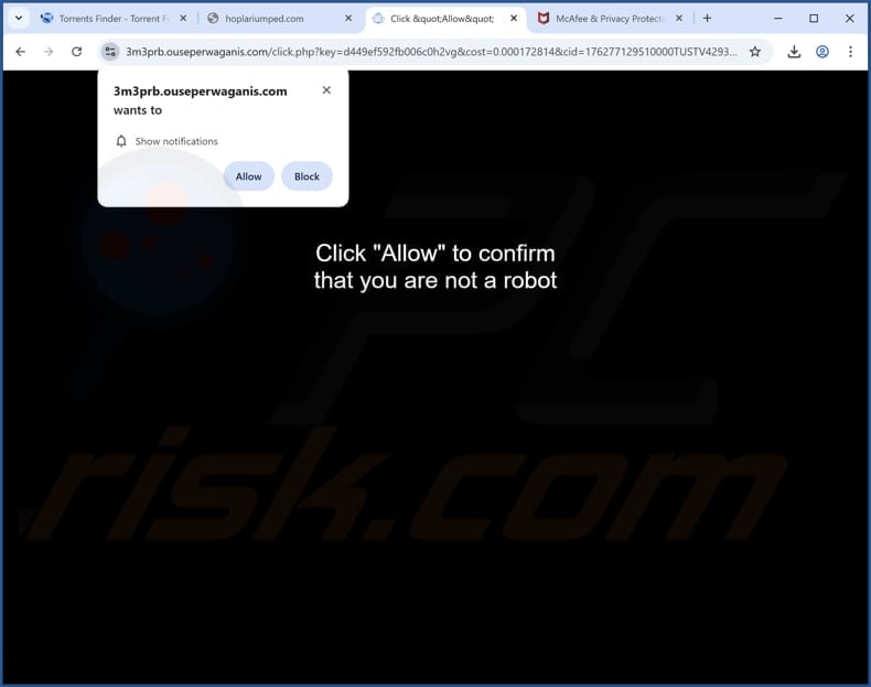 ouseperwaganis[.]com ads