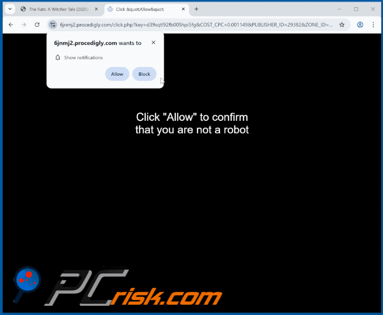procedigly[.]com website appearance (GIF)