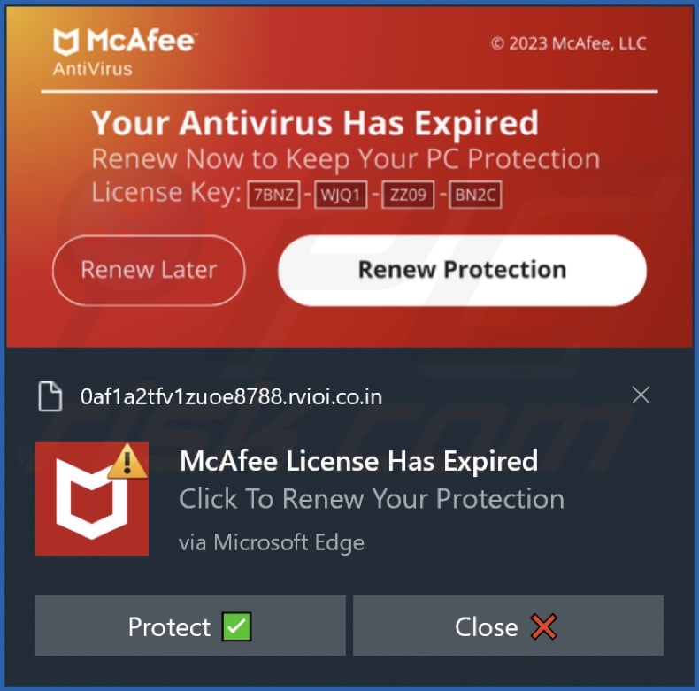 Ad delivered by the rvioi.co[.]in webpage