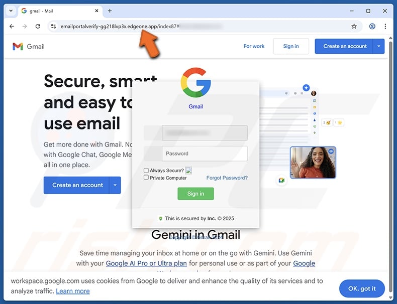 Suspicious Activity Detected scam email promoted phishing site variant