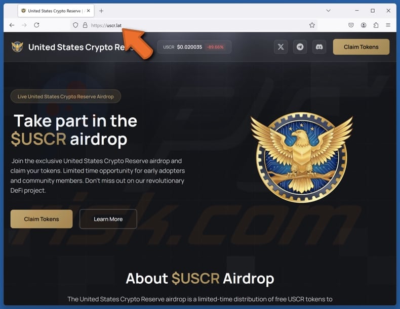 United States Crypto Reserve ($USCR) scam