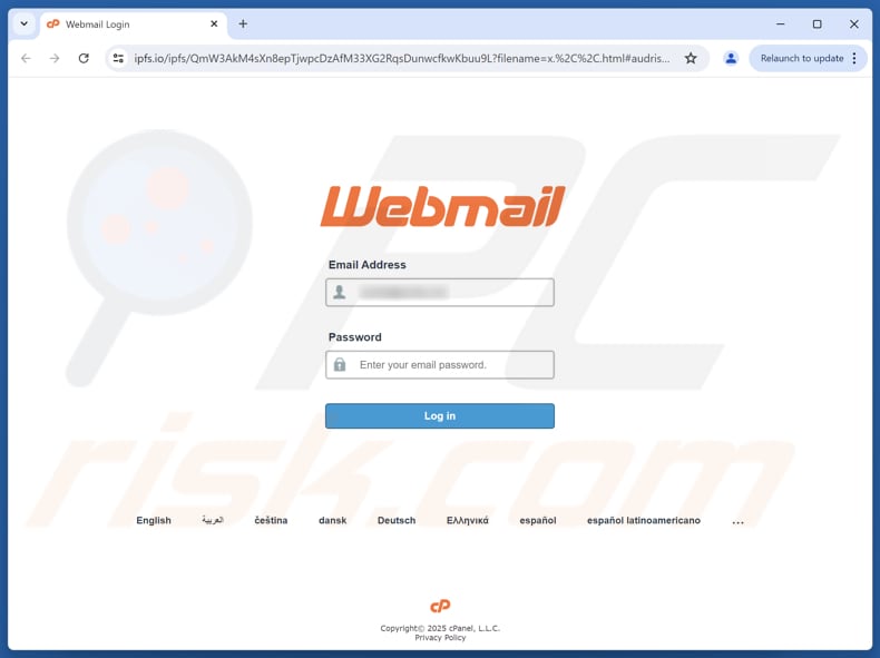 Unverified Login Attempt Email Scam phishing page