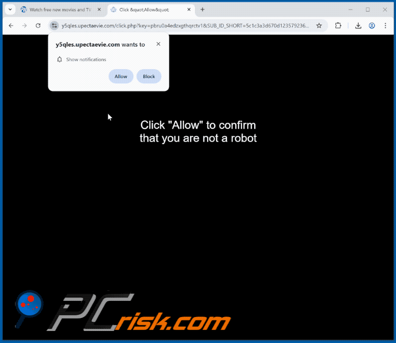upectaevie[.]com website appearance (GIF)