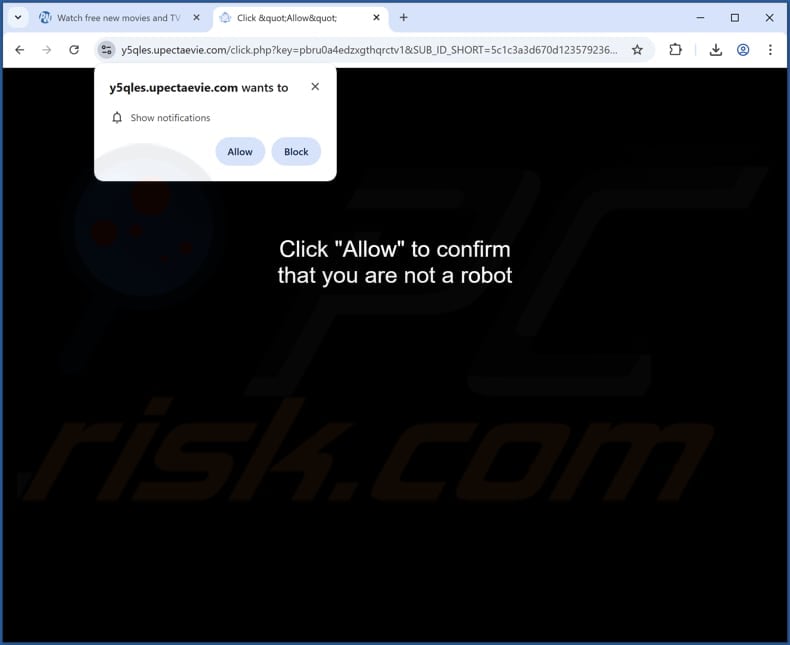 upectaevie[.]com pop-up redirects