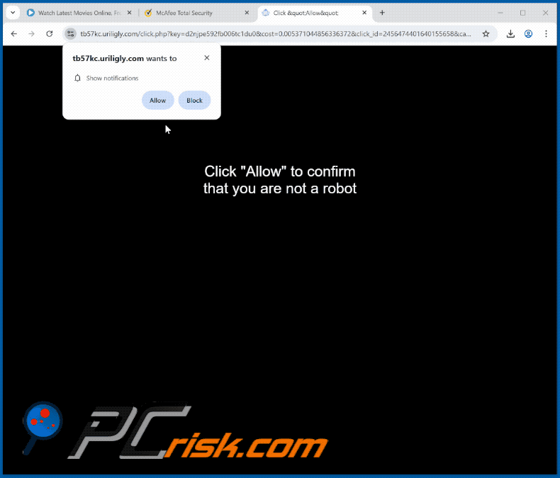 uriligly[.]com website appearance (GIF)