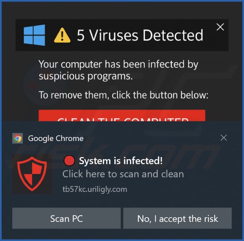 Ad delivered by the uriligly[.]com webpage