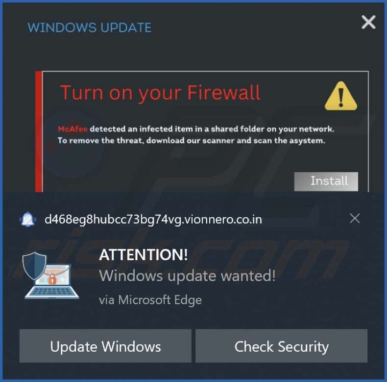 vionnero.co[.]in notification