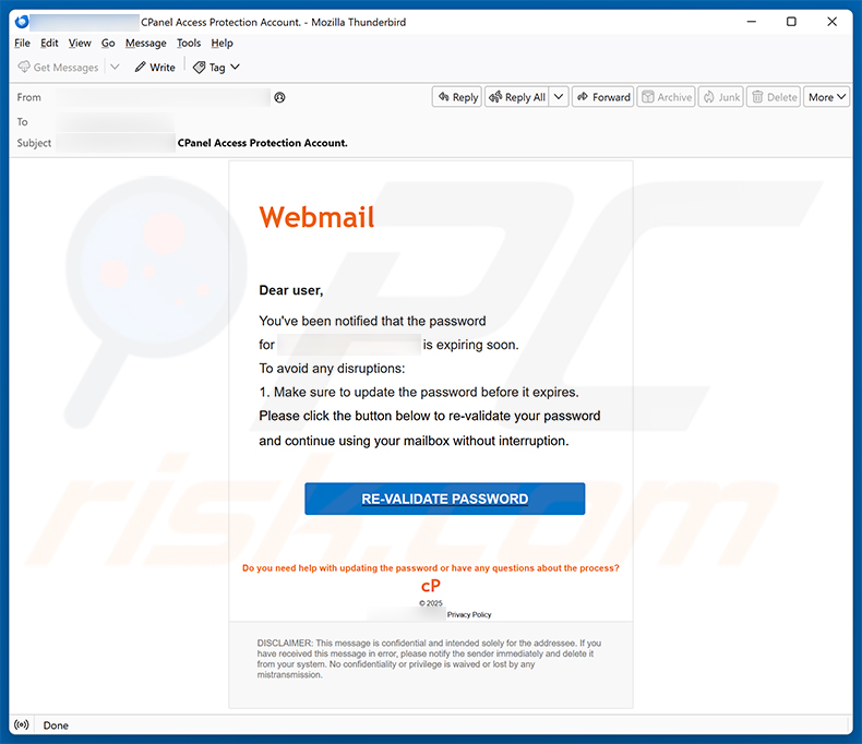 Webmail password expiration scam (2025-11-12)