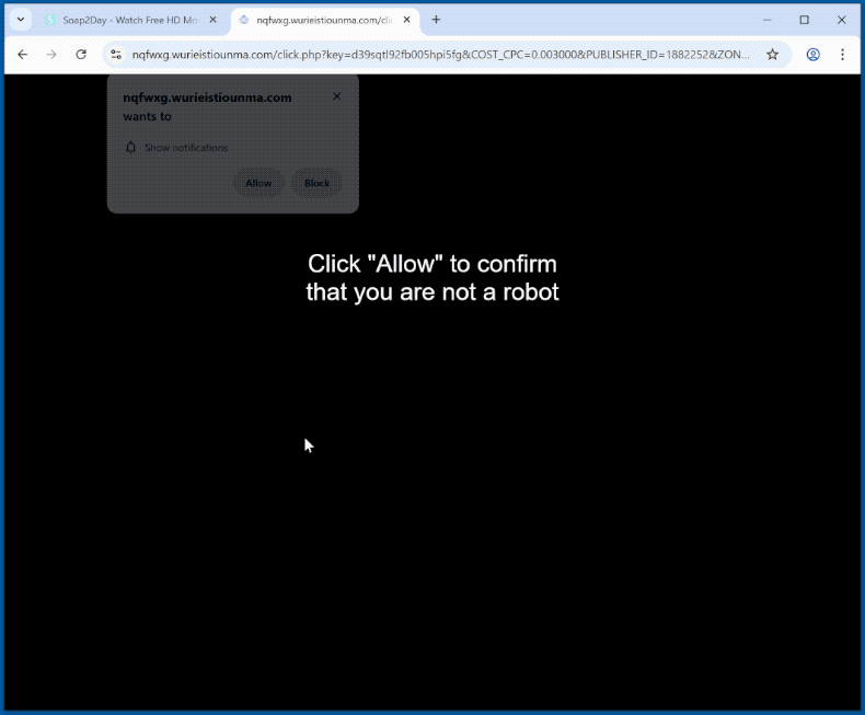 wurieistiounma[.]com website appearance (GIF)