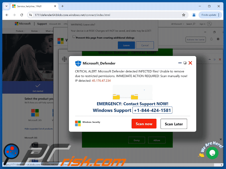 Appearance of Your System Is Locked Due To Detected Threats scam