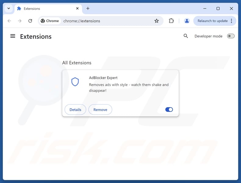 Removing unwanted ads from Google Chrome step 2