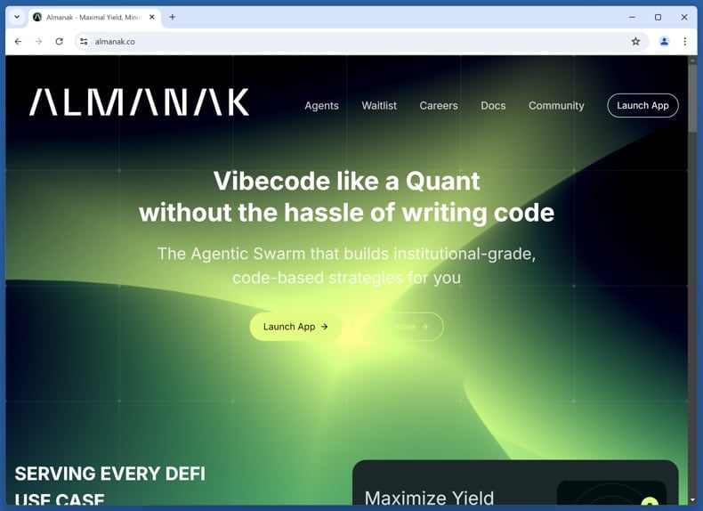 Almanak Staking Launch scam real website (almanak.co)