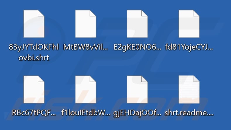 Files encrypted by Black Shrantac ransomware (.shrt extension)