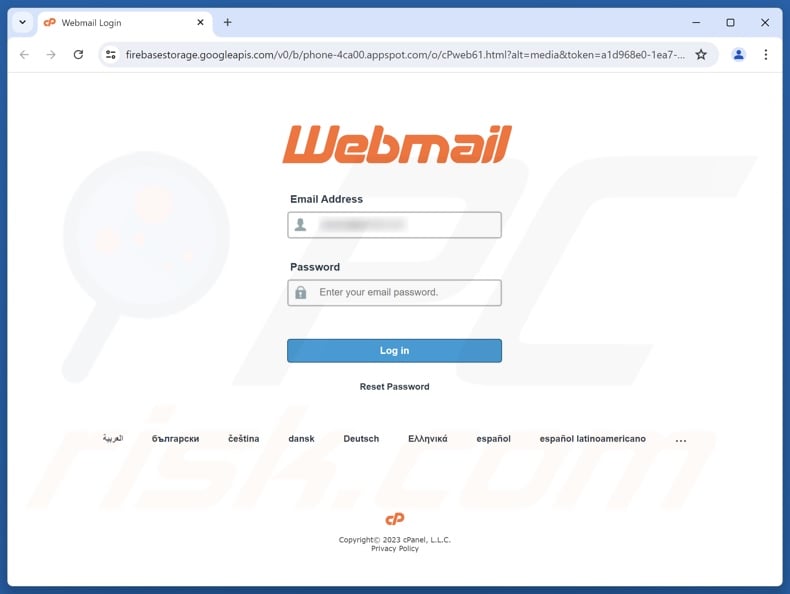 Change To The Webmail Access Interface scam email promoted phishing site