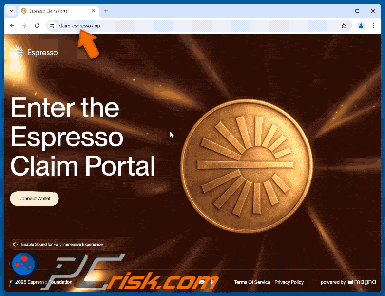 Appearance of Claim Espresso (ESP) scam