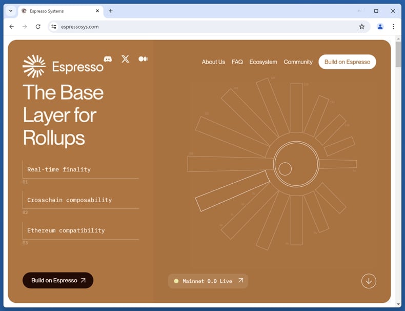 Claim Espresso (ESP) Scam real website (espressosys.com)
