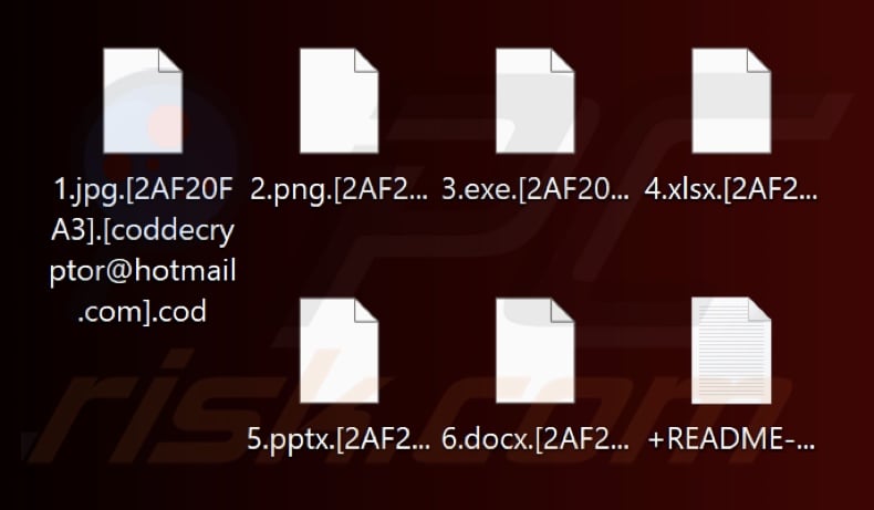 Files encrypted by Cod ransomware (.cod extension)