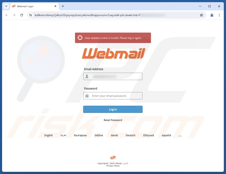 Complete The Authentication Process Email Scam fake site