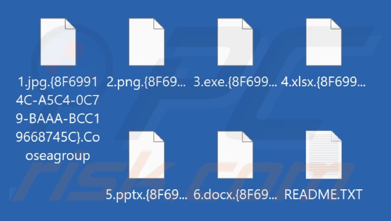 Files encrypted by Cooseagroup ransomware (.Cooseagroup extension)