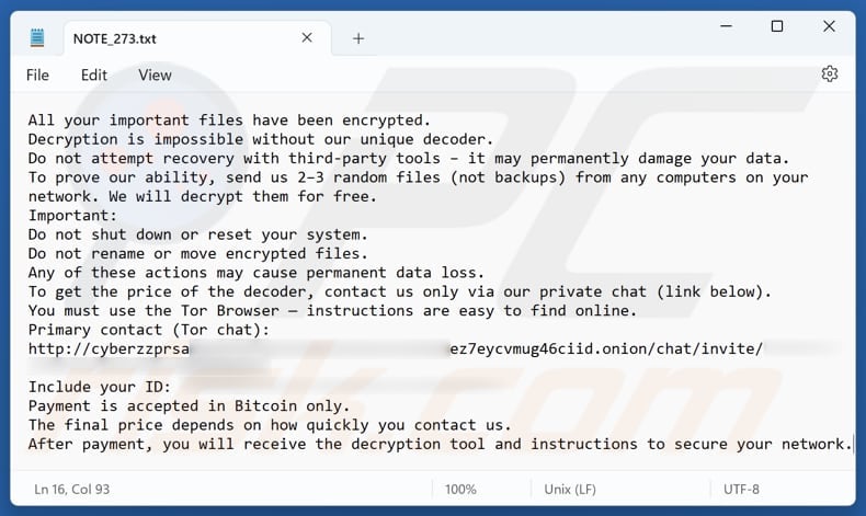 CyberSquad ransomware text file (NOTE_273.txt)